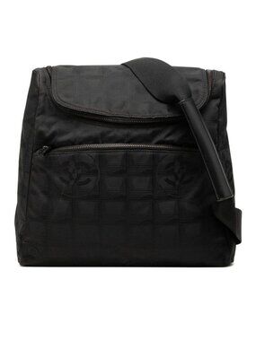 Chanel New Travel Line CC Logo Backpack Black Nylon